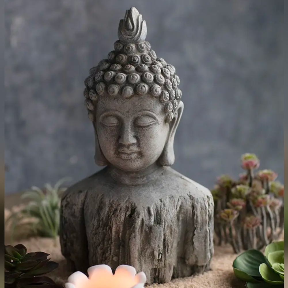 NWT Cement Buddha Head